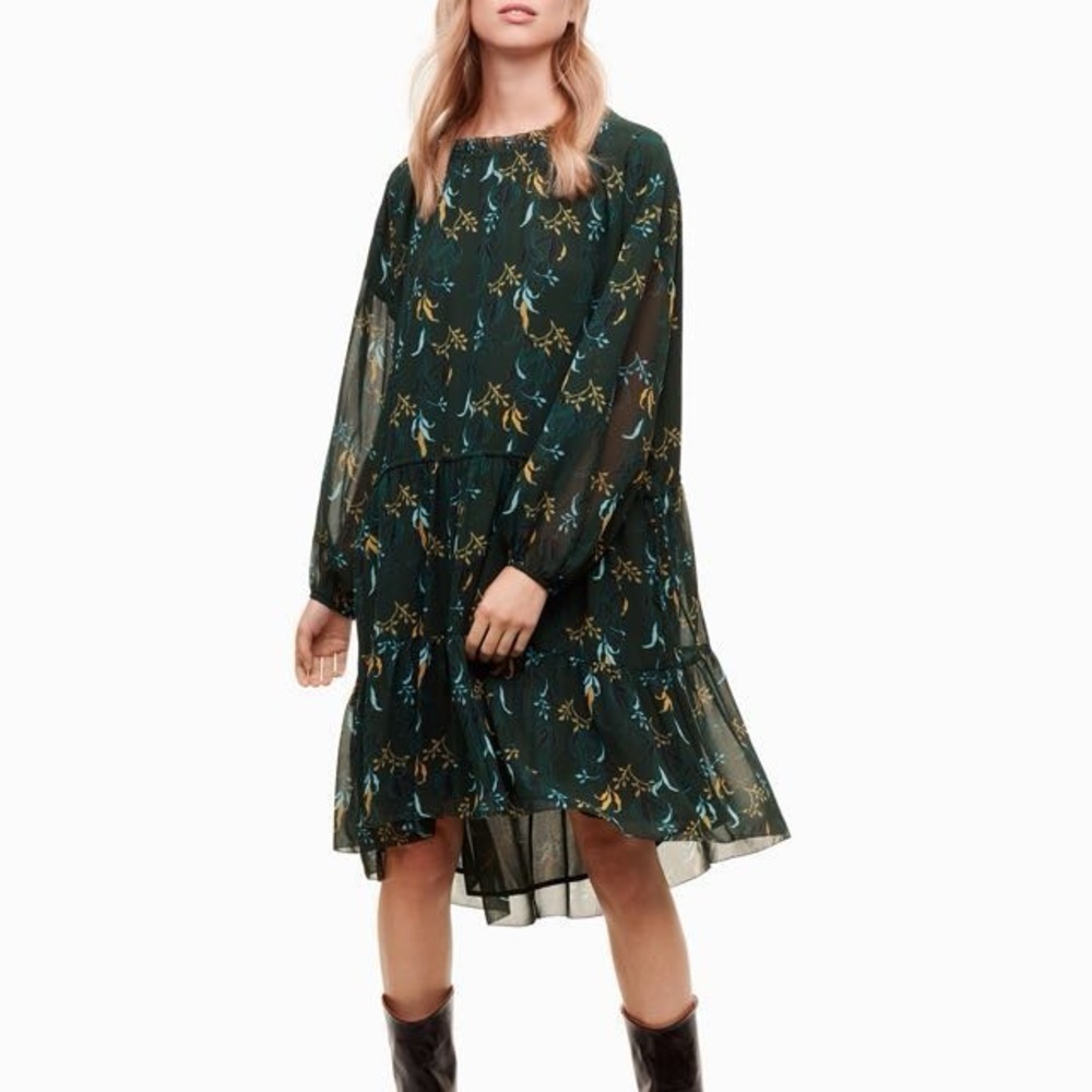 Aritzia Wilfred black floral oversized Leman dress - size 2 (Medium) - Picture 2 of 8